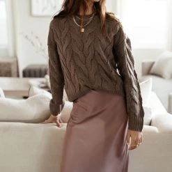 Sweaters Vero Moda Leah Sweater In Brown