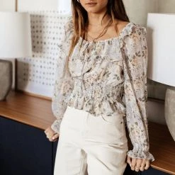 DRESS FORUM Long Sleeve Laila Floral Blouse 17 DRESS FORUM Long Sleeve Laila Floral Blouse