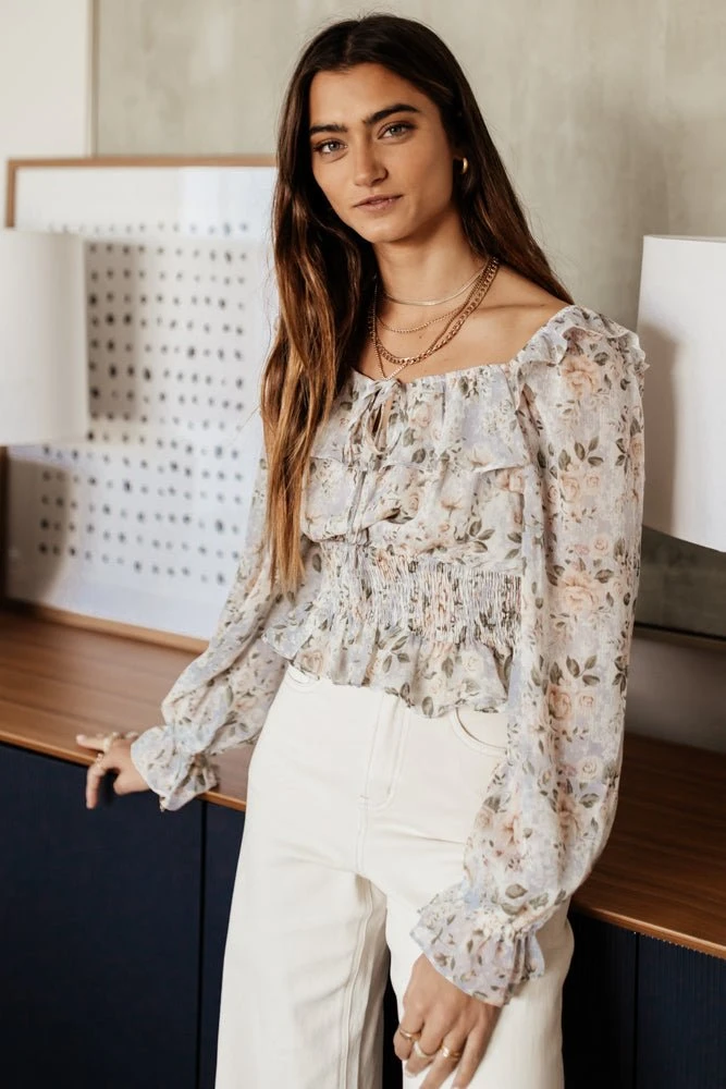 DRESS FORUM Long Sleeve Laila Floral Blouse 5 DRESS FORUM Long Sleeve Laila Floral Blouse