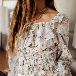 DRESS FORUM Long Sleeve Laila Floral Blouse 14 DRESS FORUM Long Sleeve Laila Floral Blouse