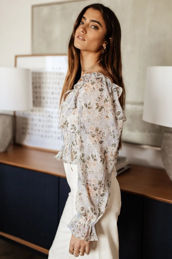 DRESS FORUM Long Sleeve Laila Floral Blouse 4 DRESS FORUM Long Sleeve Laila Floral Blouse