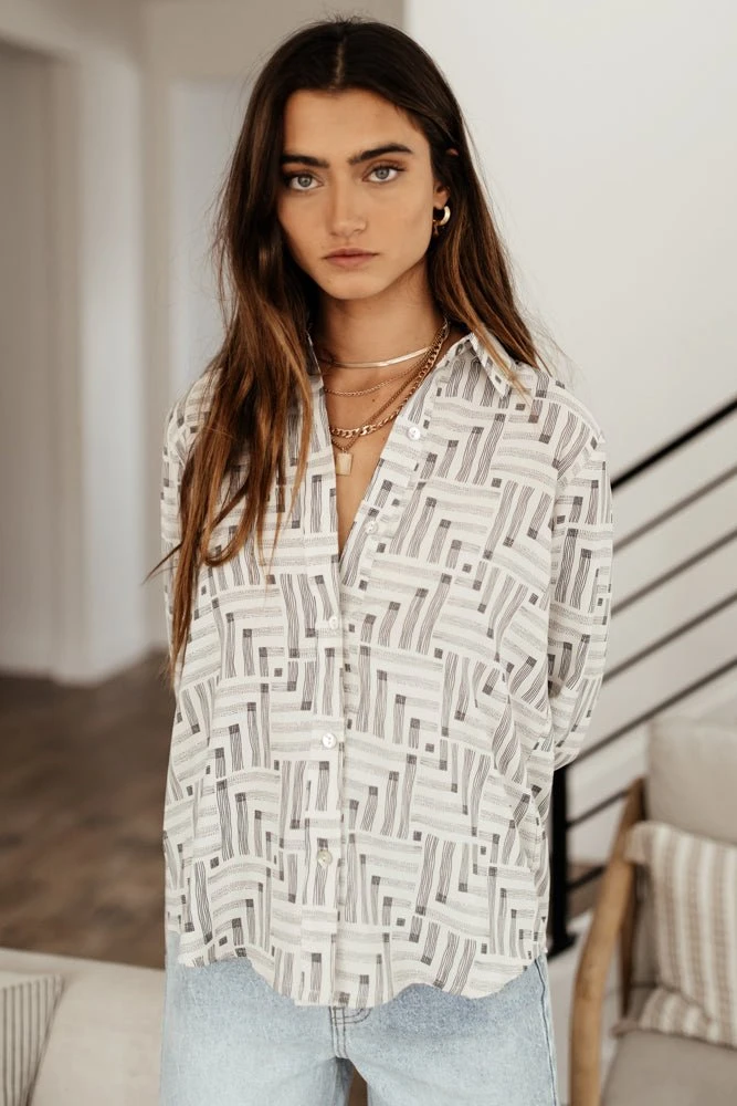 FUN 2 FUN Tops Kinsley Button Down Blouse 6 FUN 2 FUN Tops Kinsley Button Down Blouse