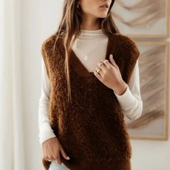 Vero Moda Lucia Sweater Vest In Brown
