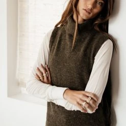 Vero Moda Lia Sweater Vest In Olive