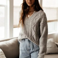 Sweaters Vero Moda Reese Sweater In Grey - FINAL SALE