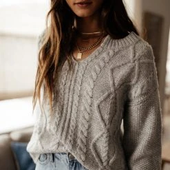 Sweaters Vero Moda Reese Sweater In Grey - FINAL SALE
