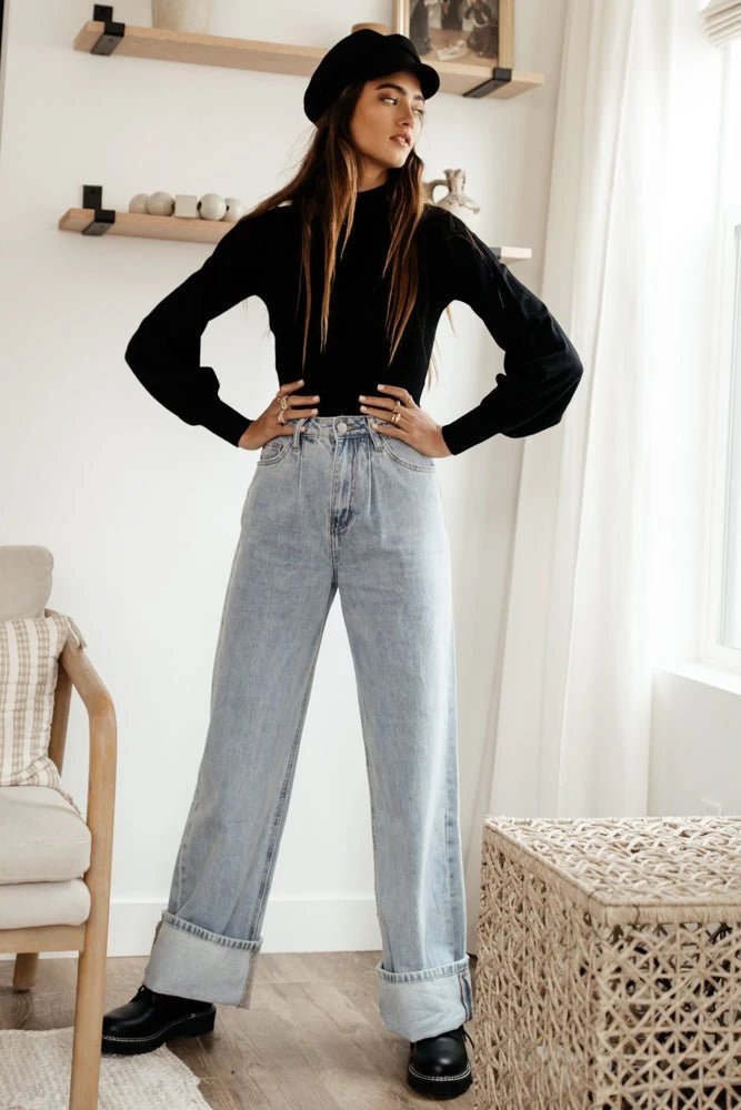 PROMESA Sweaters Emily Ribbed Bodysuit In Black 4 PROMESA Sweaters Emily Ribbed Bodysuit In Black