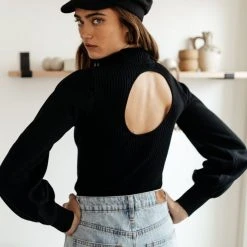 PROMESA Sweaters Emily Ribbed Bodysuit In Black 9 PROMESA Sweaters Emily Ribbed Bodysuit In Black