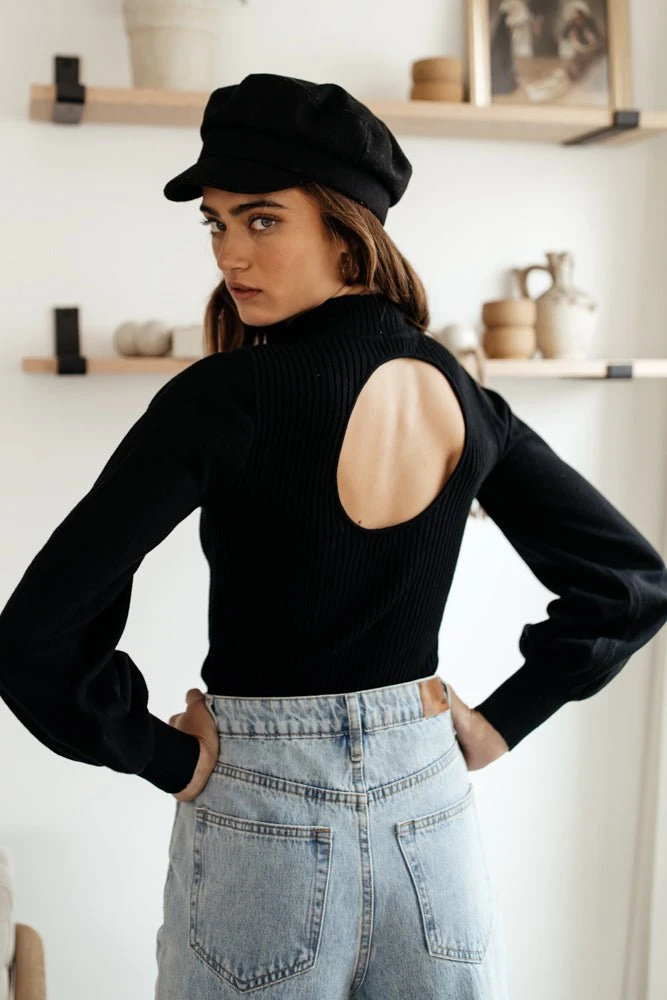 PROMESA Sweaters Emily Ribbed Bodysuit In Black 5 PROMESA Sweaters Emily Ribbed Bodysuit In Black