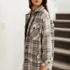 LUSH CLOTHING Gretel Plaid Shacket Outerwear