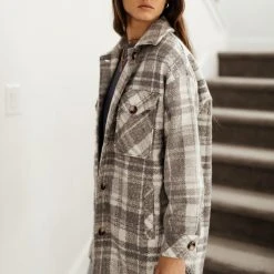 LUSH CLOTHING Gretel Plaid Shacket Outerwear