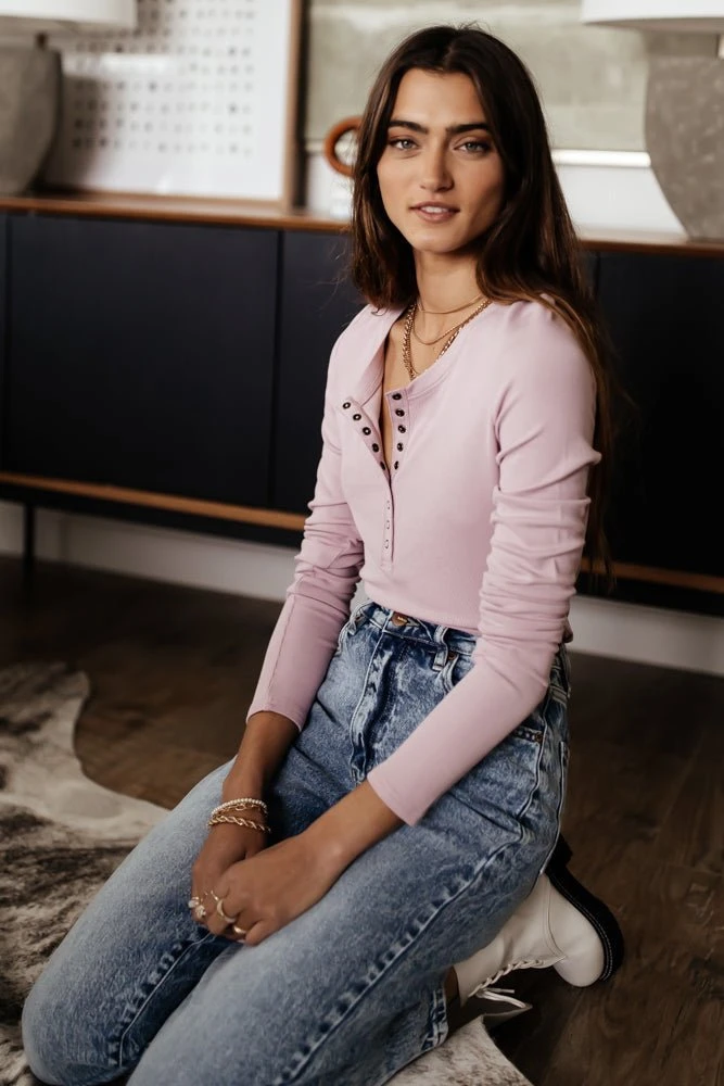 WORUI Ivanna Henley Top In Lavender 8 WORUI Ivanna Henley Top In Lavender