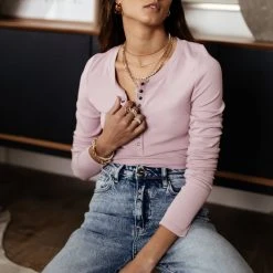 WORUI Ivanna Henley Top In Lavender 16 WORUI Ivanna Henley Top In Lavender