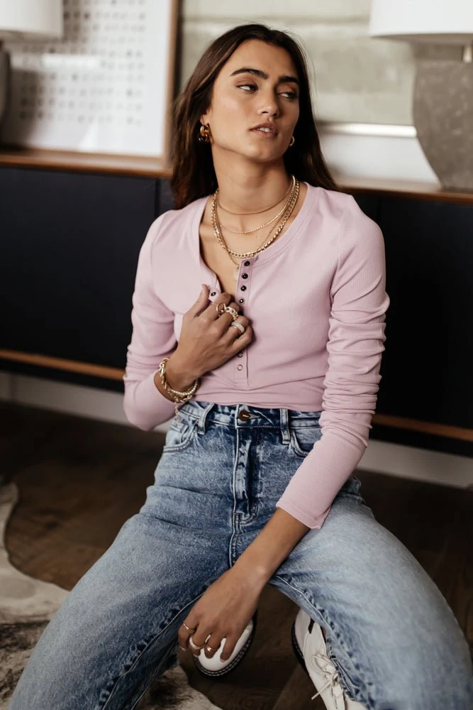 WORUI Ivanna Henley Top In Lavender 6 WORUI Ivanna Henley Top In Lavender