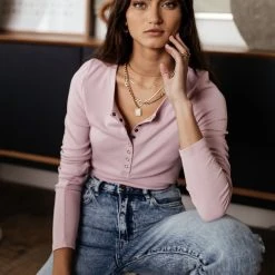 WORUI Ivanna Henley Top In Lavender