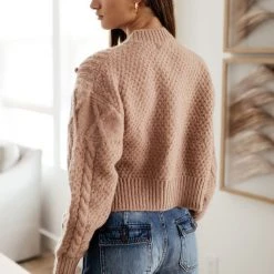 LISTICLE Yulia Cropped Cardigan In Blush - FINAL SALE Tops
