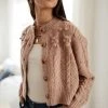 LISTICLE Yulia Cropped Cardigan In Blush - FINAL SALE Tops