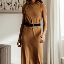 Fresh Markdowns Vero Moda Francoise Turtleneck Dress In Brown - FINAL SALE