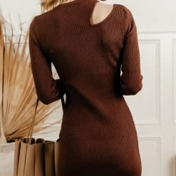 CRESCENT Edie Bodycon Dress In Brown