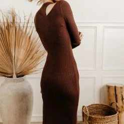 CRESCENT Edie Bodycon Dress In Brown 13 CRESCENT Edie Bodycon Dress In Brown