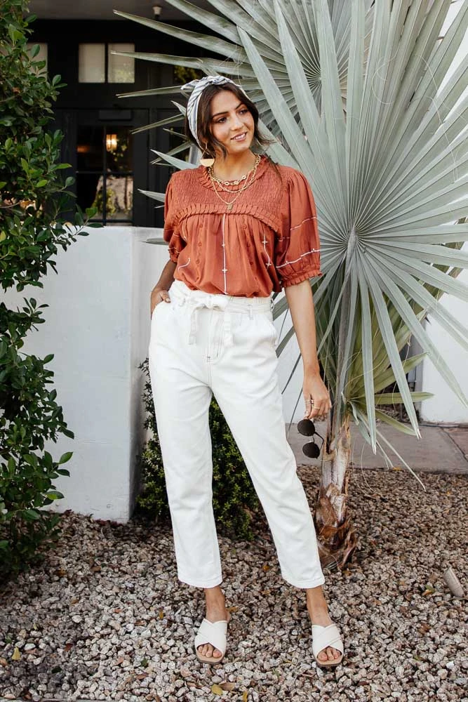 GILLI Work Edit Moon Beam Paper Bag Pants - FINAL SALE 3 GILLI Work Edit Moon Beam Paper Bag Pants - FINAL SALE