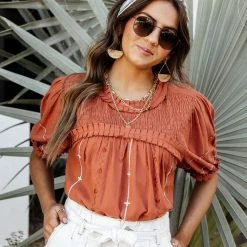 CONCEPT CLOTHING Rosemary Embroidered Blouse - FINAL SALE Tops