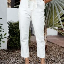 GILLI Work Edit Moon Beam Paper Bag Pants - FINAL SALE