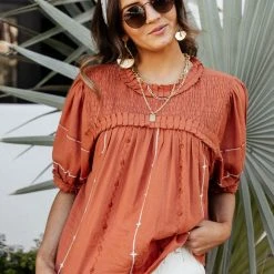 CONCEPT CLOTHING Rosemary Embroidered Blouse - FINAL SALE Tops