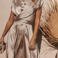 WORUI Rosalind Midi Dress In Champagne