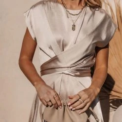 WORUI Rosalind Midi Dress In Champagne