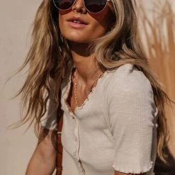 Vero Moda Hailey Ribbed Top In Ivory Tops 14 Vero Moda Hailey Ribbed Top In Ivory Tops