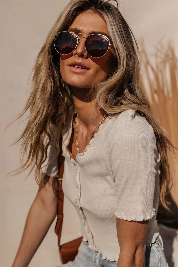 Vero Moda Hailey Ribbed Top In Ivory Tops 6 Vero Moda Hailey Ribbed Top In Ivory Tops