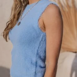 Sweaters Vero Moda Nadine Sweater Vest In Blue - FINAL SALE