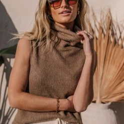 Sweaters Vero Moda River Sweater Vest In Brown - FINAL SALE