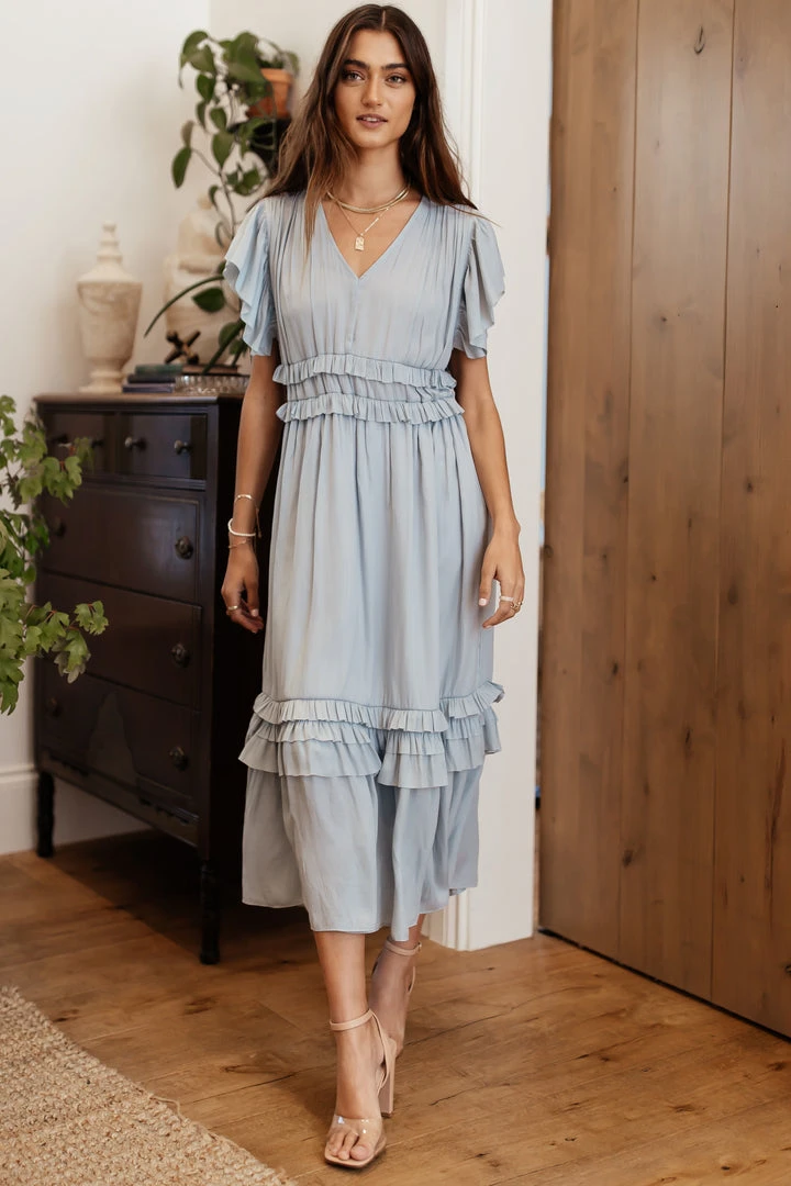 WORUI Willa Ruffle Dress In Light Blue Top Sellers 4 WORUI Willa Ruffle Dress In Light Blue Top Sellers