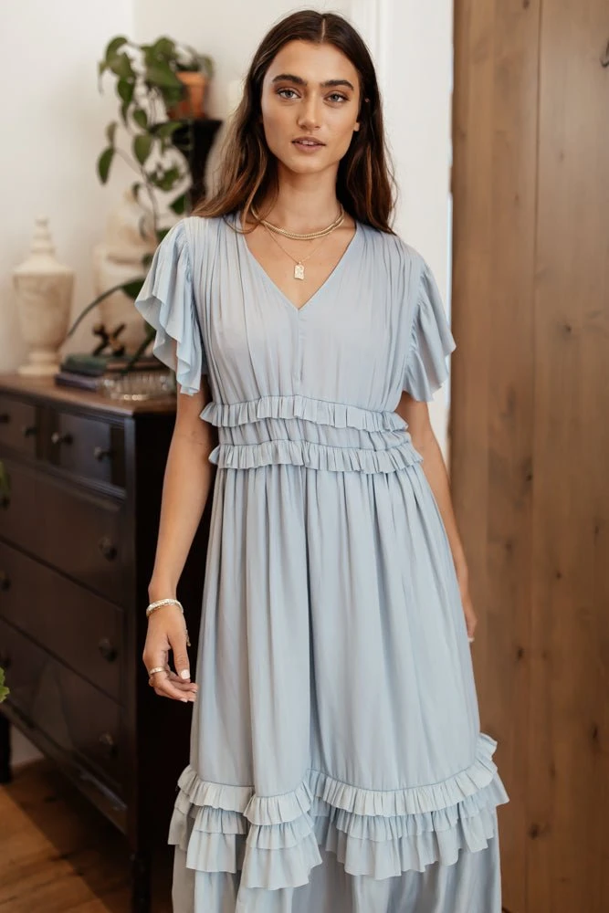 WORUI Willa Ruffle Dress In Light Blue Top Sellers 7 WORUI Willa Ruffle Dress In Light Blue Top Sellers