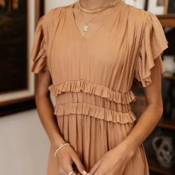 WORUI New Arrivals Willa Ruffle Dress In Peach