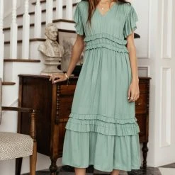 WORUI Top Sellers Willa Ruffle Dress In Pink Floral