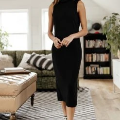 Vero Moda Francoise Turtleneck Dress In Black Dresses