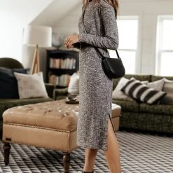 Vero Moda Reef Midi Dress In Charcoal - FINAL SALE