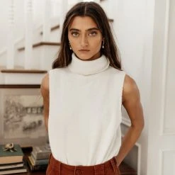 Vero Moda Lia Sweater Vest In Ivory Sweaters