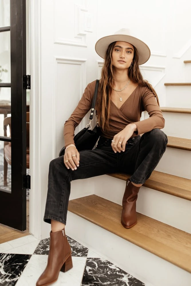 LUSH CLOTHING Harley Ribbed Top In Brown Tops 6 LUSH CLOTHING Harley Ribbed Top In Brown Tops