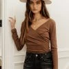LUSH CLOTHING Harley Ribbed Top In Brown Tops 1 LUSH CLOTHING Harley Ribbed Top In Brown Tops