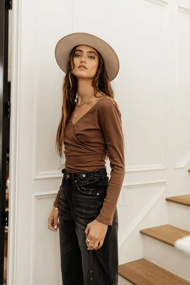 LUSH CLOTHING Harley Ribbed Top In Brown Tops 7 LUSH CLOTHING Harley Ribbed Top In Brown Tops