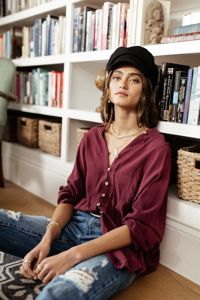 LISTICLE Tops Rosealie Oversized Shirt In Teal 10 LISTICLE Tops Rosealie Oversized Shirt In Teal