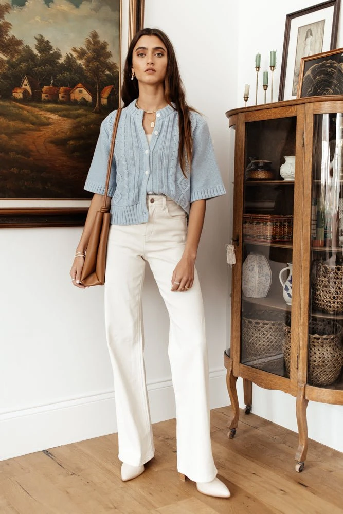 SINA Tops Everly Cardigan In Blue 4 SINA Tops Everly Cardigan In Blue