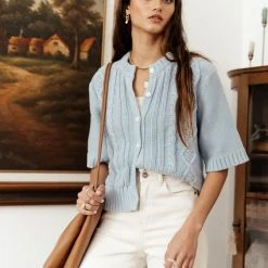 SINA Tops Everly Cardigan In Blue 15 SINA Tops Everly Cardigan In Blue