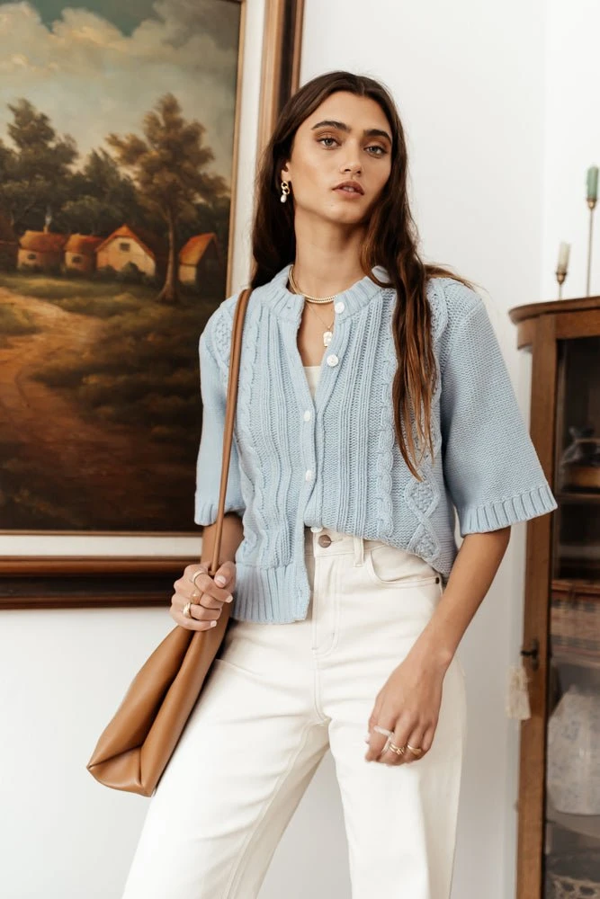 SINA Tops Everly Cardigan In Blue 6 SINA Tops Everly Cardigan In Blue