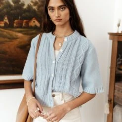 SINA Tops Everly Cardigan In Blue 17 SINA Tops Everly Cardigan In Blue