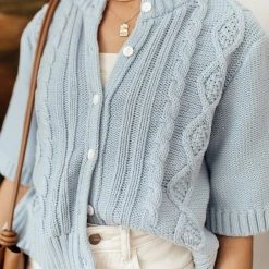 SINA Tops Everly Cardigan In Blue